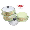 3PCS Colorful Enamel Casserole Cookware Set (672DG)